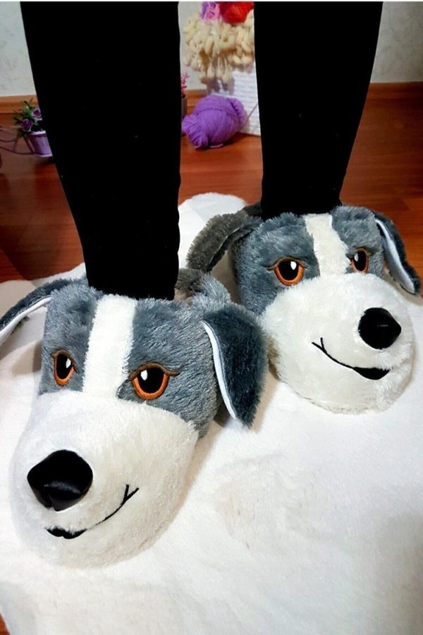 دمپایی روفرشی اورجینال برند Umt terlik مدل Unisex Köpek Peluş Panduf کد 189431142 - Image 3