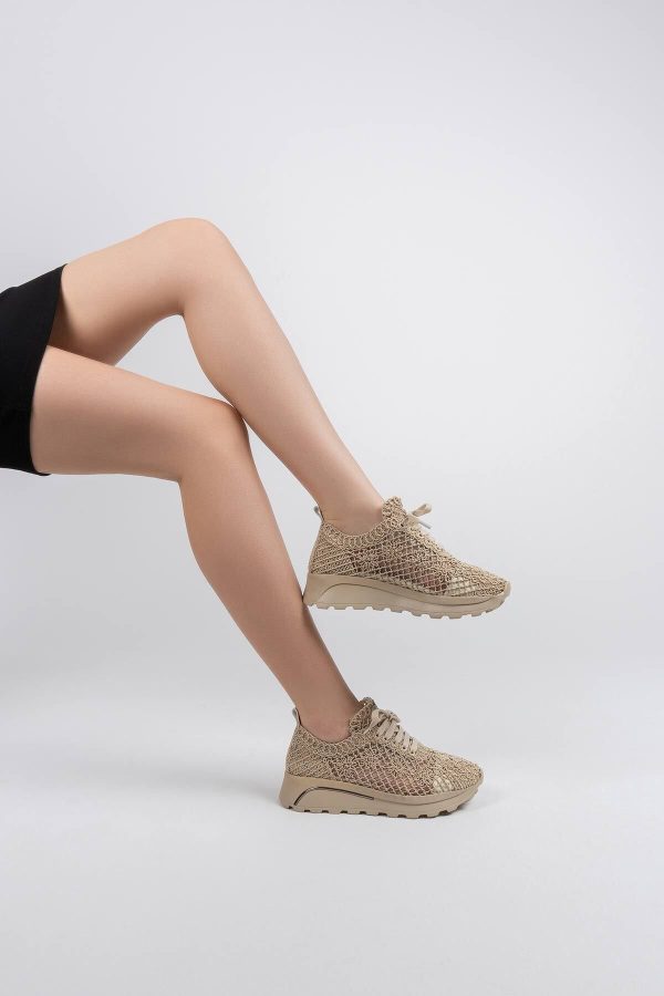 کتونی اورجینال برند Moria مدل Karen Kadın Vizon Triko Sneaker کد 814616898 - Image 3