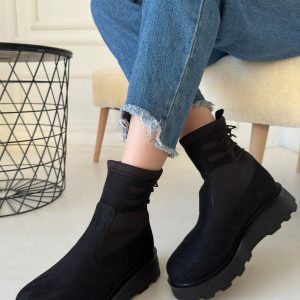 بوت اورجینال برند Trendusfashion مدل Süet Bilekten Bağcıklı Bot کد 880522274
